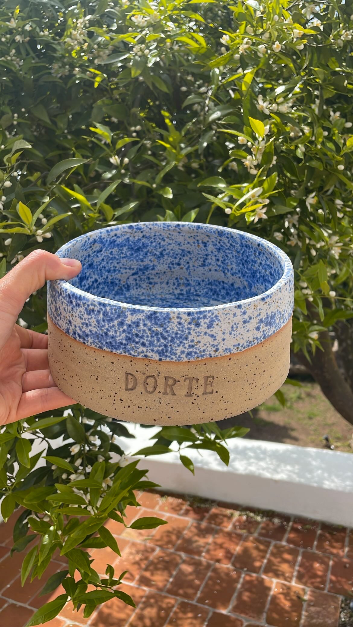 Dog Bowl "Speckled Blue"